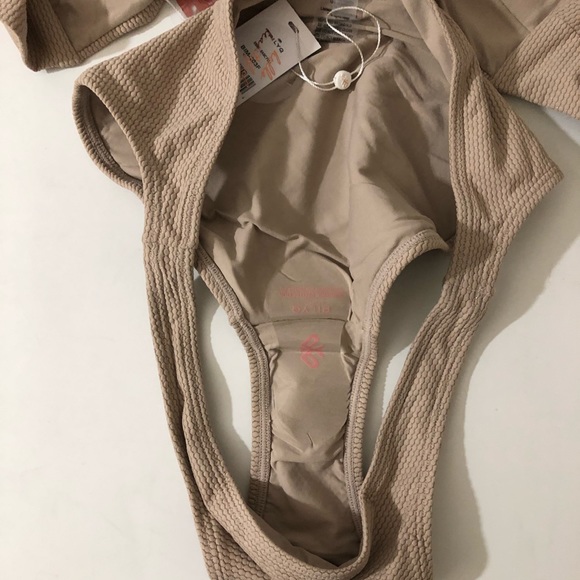 NWT Pilyq Bikini Bottom Swim Tan Beige L - Picture 4 of 9